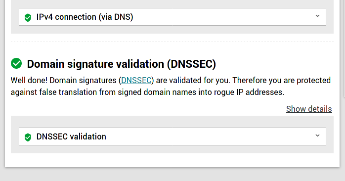 DNSSEC test passed