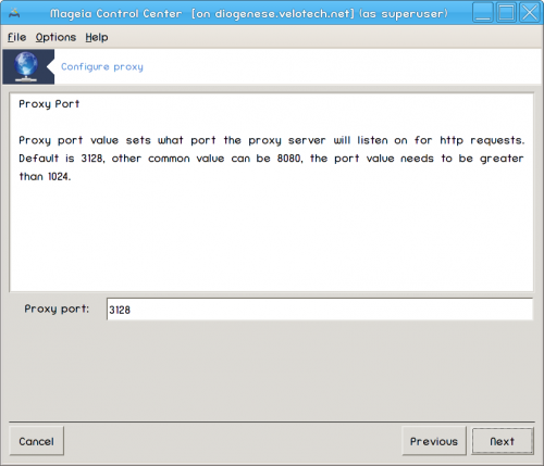Select a port number