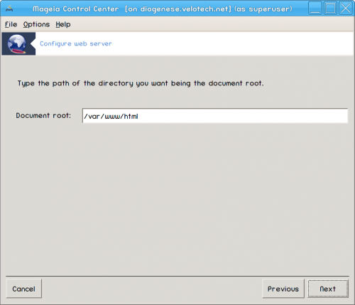 Location of server docuement root