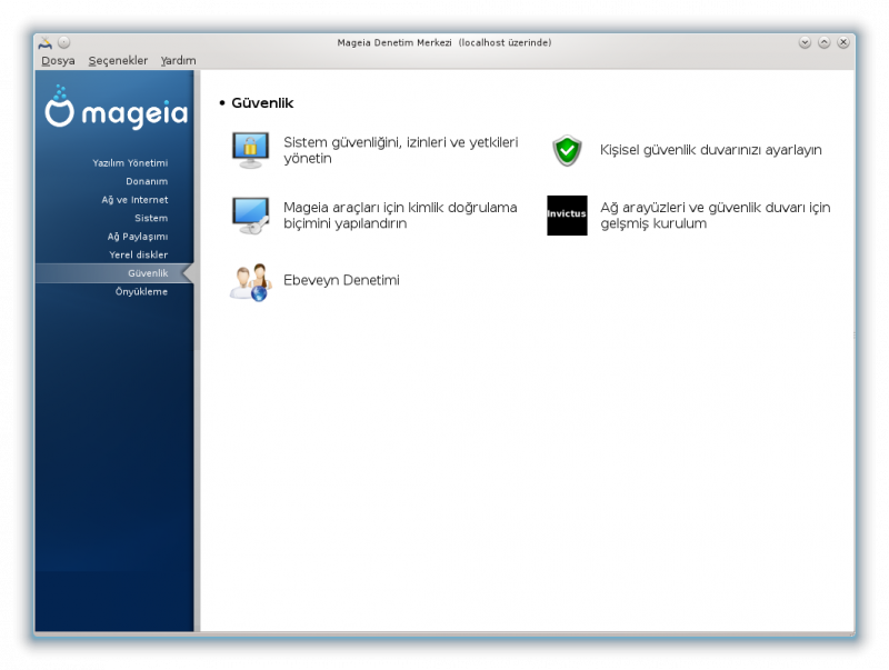 Mageia Linux Denetim Merkezi - Sistem Güvenliği Yönetimi